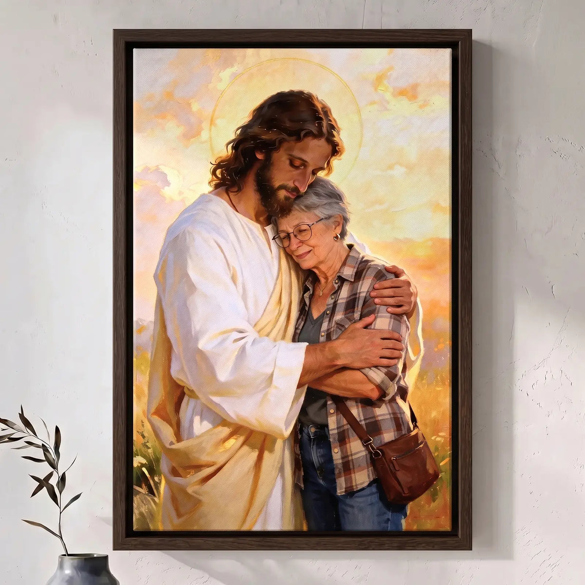 Jesus Hug Portrait personalized poster with frame