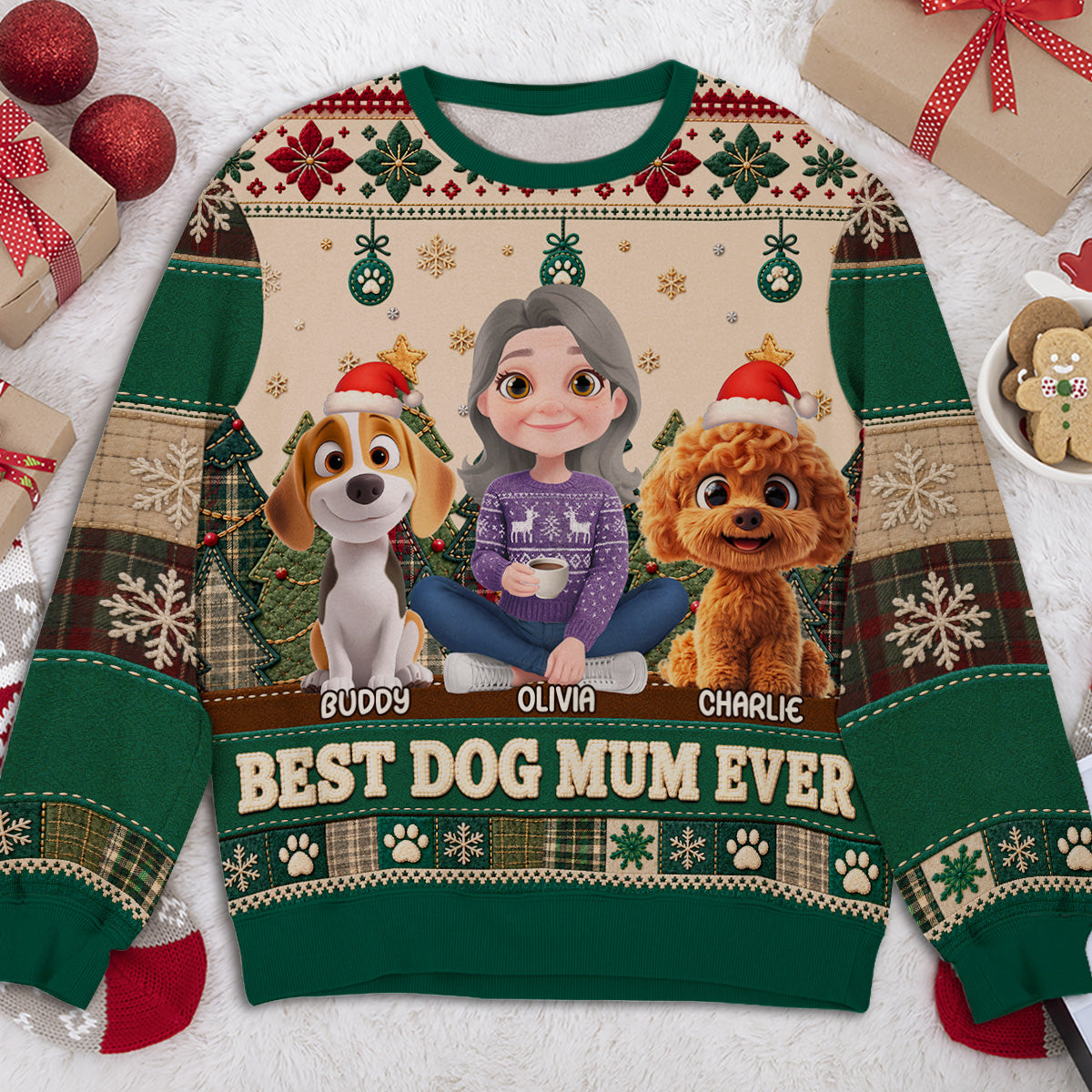 Best Fur Mama - Personalized All-Over-Print Sweatshirt