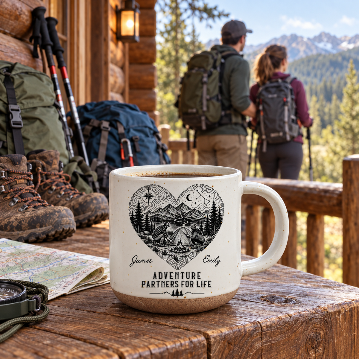 Our Story Is One Big Adventure - Personalized Pottery Mug