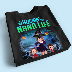 Night Halloween Rockin' Grandma Personalized Shirt