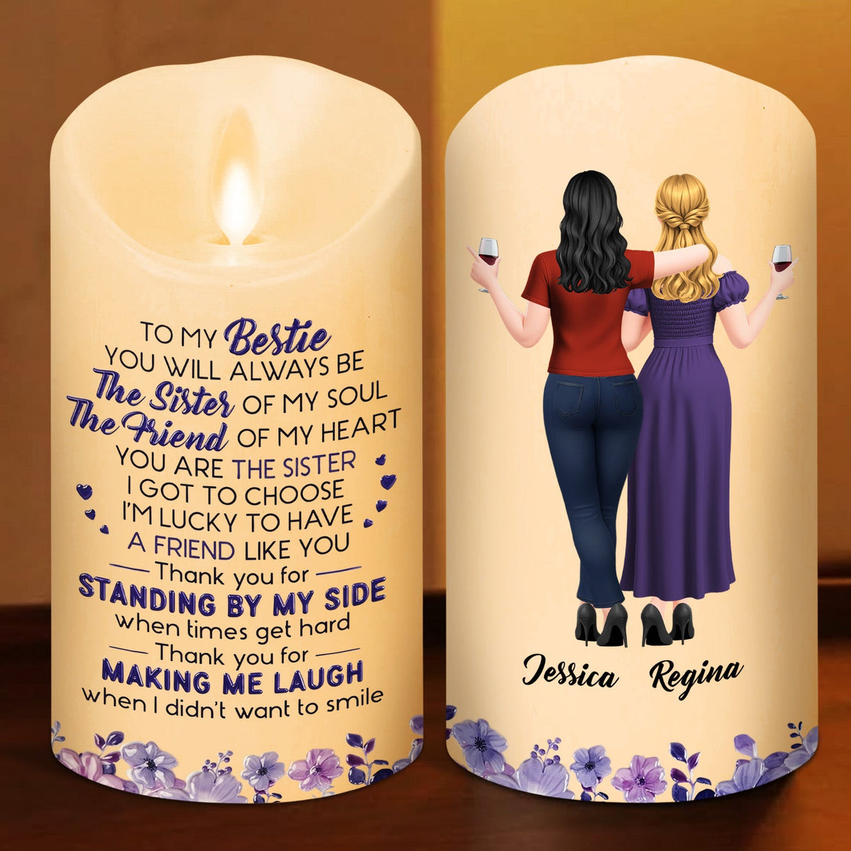 Sister Of My Soul - Personalized LED Candle