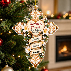 My Sisters In Christ personalized acrylic ornament