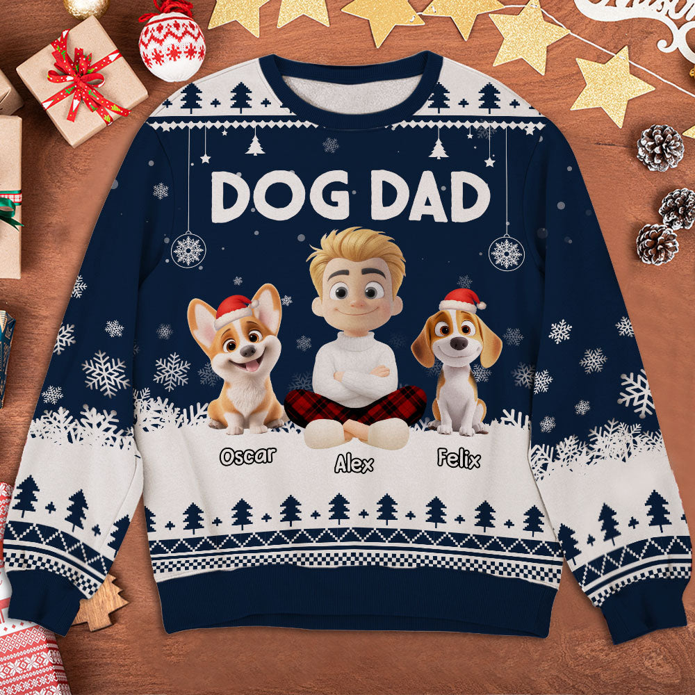 Dog Dad 2025 - Personalized All-Over-Print Sweatshirt