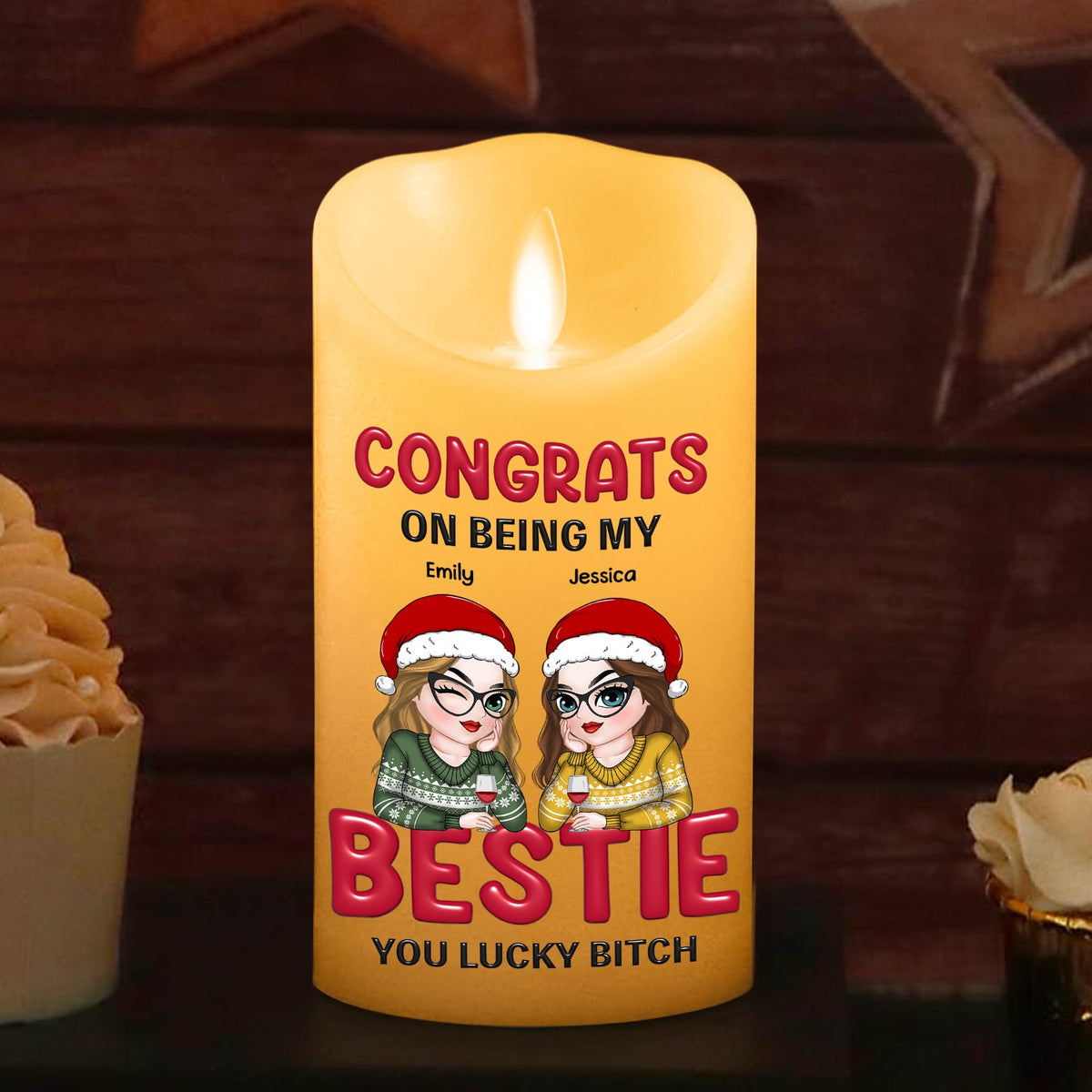 You Lucky Bitch - Personalized LED Candle