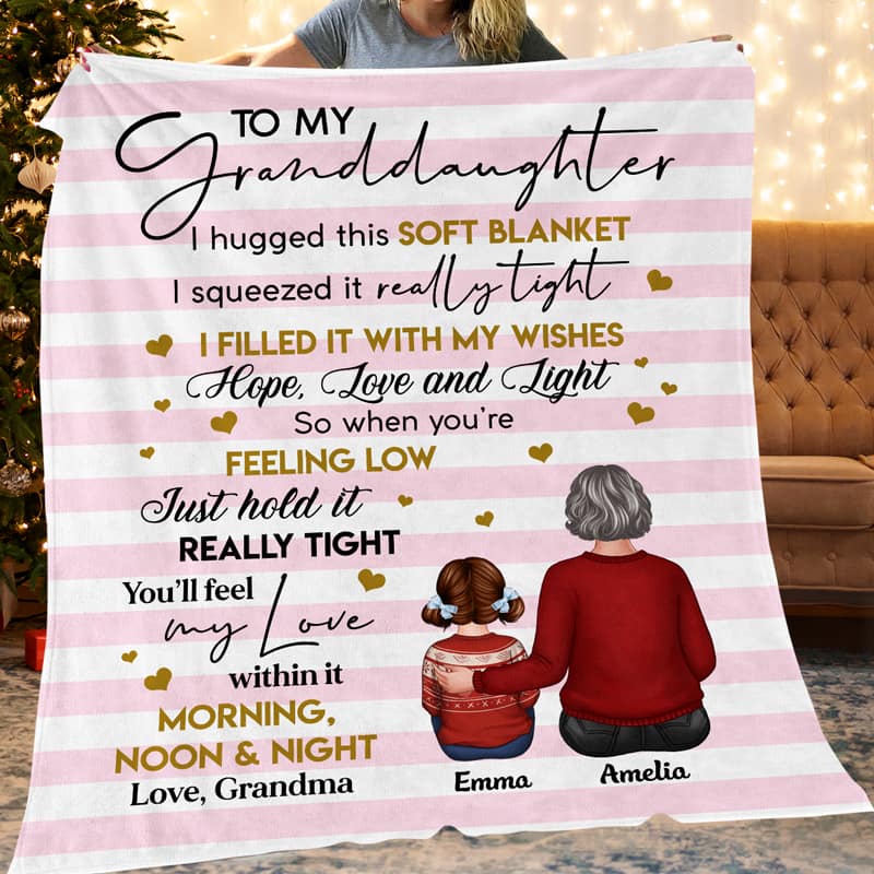 Stripe Pattern To My Granddaughter Grandson - Personalized Fleece Blanket