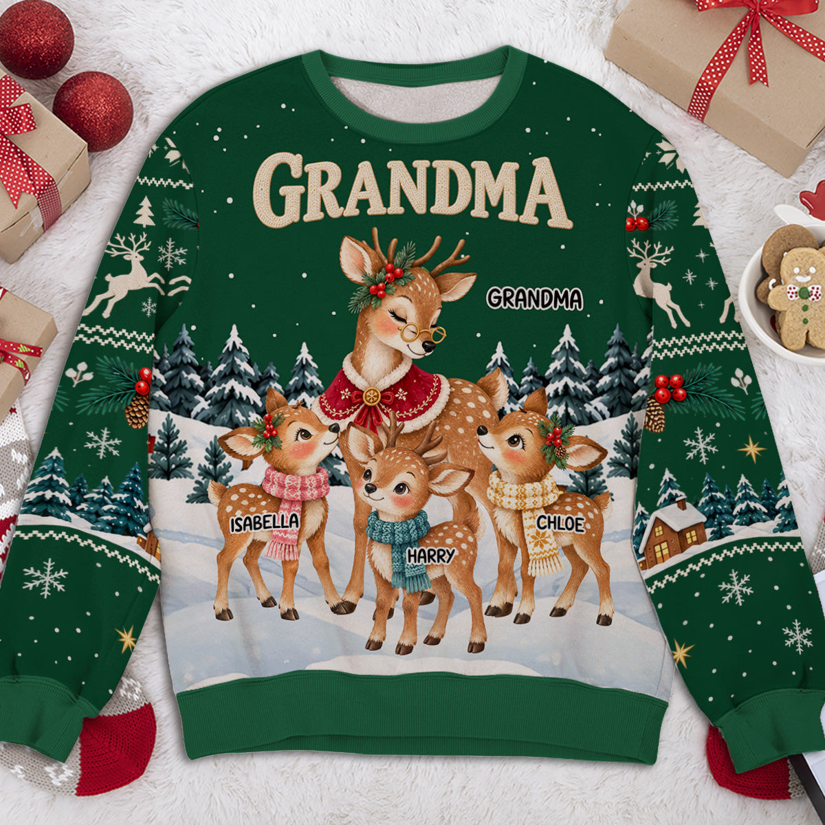 Reindeer Winter Love personalized all-over-print sweatshirt