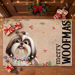 Merry Woofmas Gift For Dog Lover Christmas Decoration, Home Entrance Front Door Decor - Personalized Doormat