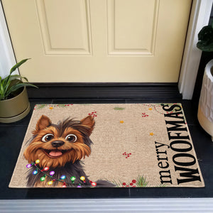 Merry Woofmas Gift For Dog Lover Christmas Decoration, Home Entrance Front Door Decor - Personalized Doormat