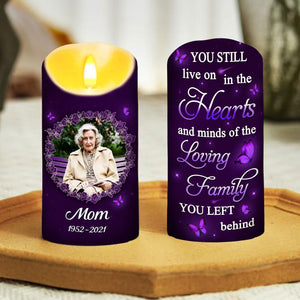 Hearts And Minds personalized LED memorial candle