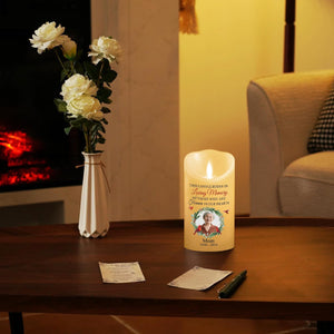 Burns In Loving Memory personalized LED memorial candle