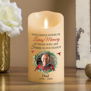 Burns In Loving Memory personalized LED memorial candle
