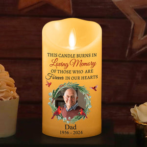 Burns In Loving Memory personalized LED memorial candle