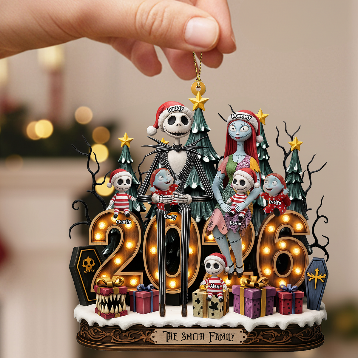 Spooky Family Personalized Acrylic Ornament