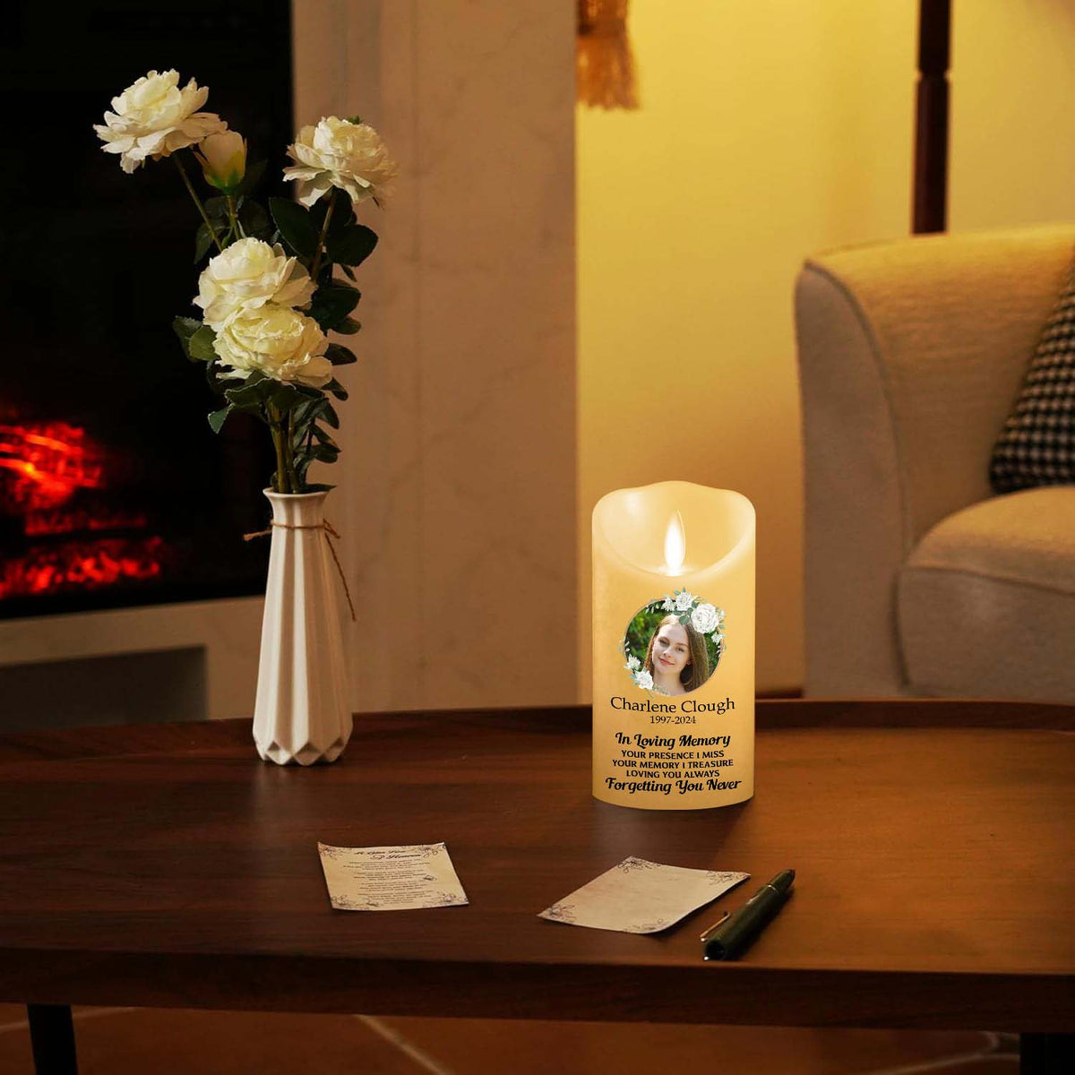 In Loving Memory Version 2 personalized LED candle