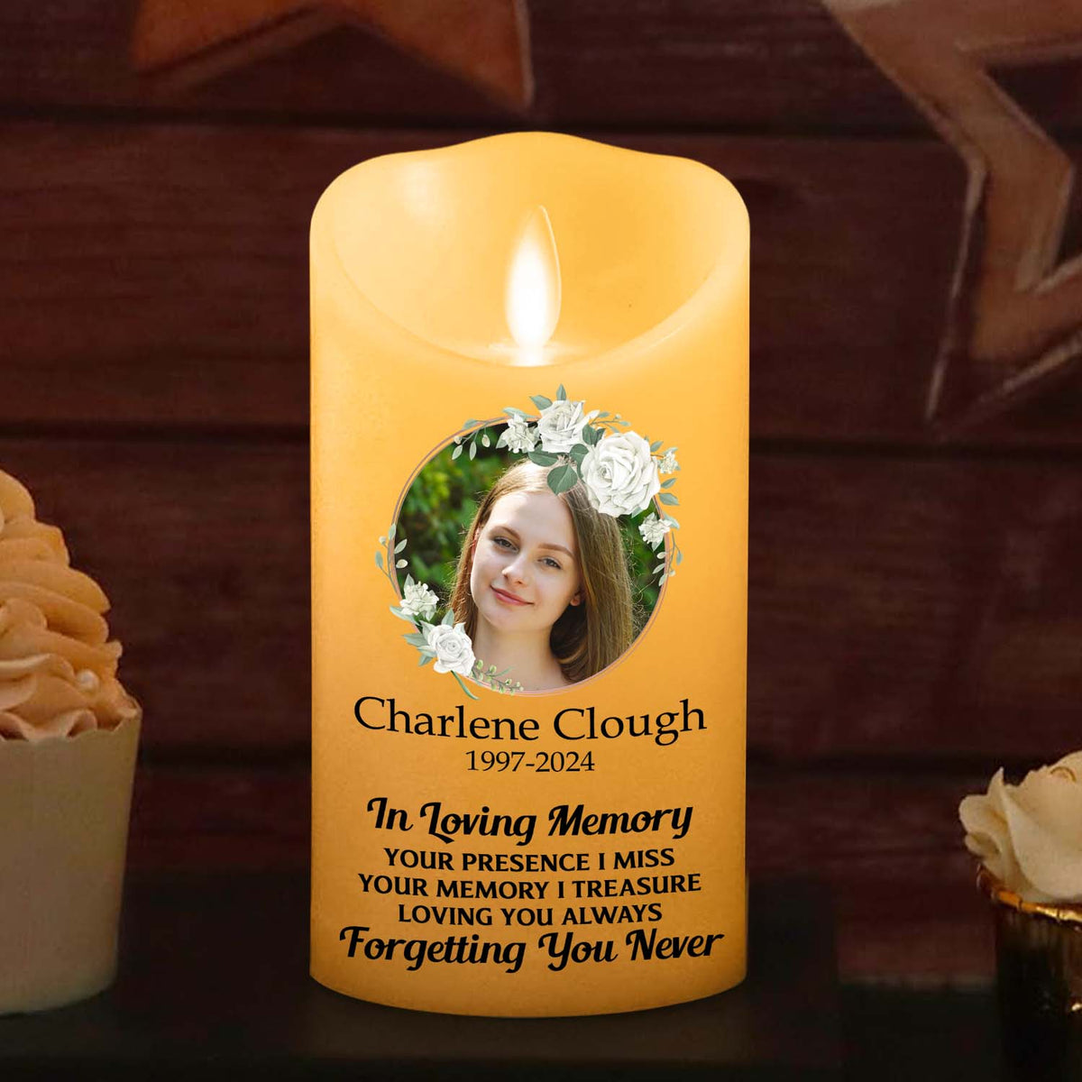 In Loving Memory Version 2 personalized LED candle