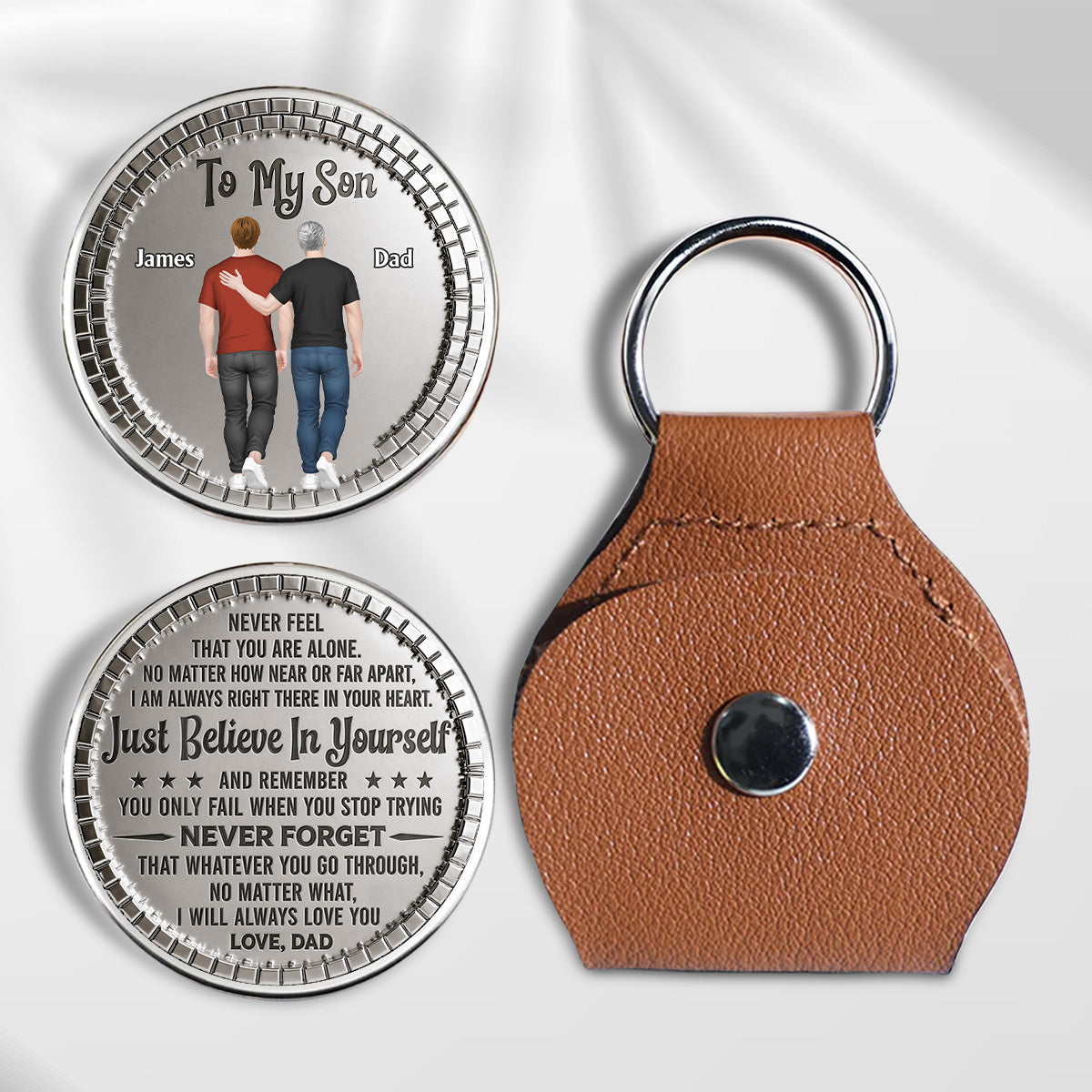 You Only Fail When You Stop Trying - Personalized Pocket Hug - Christmas Gift For Son