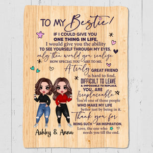 To My Bestie Doll Girls Standing Wood Texture Personalized Fleece Blanket