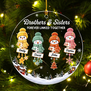 Snowman Siblings ornament four siblings