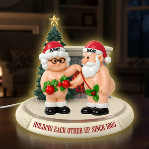 Old Santa Couple Holding Each Other Up personalized acrylic light box