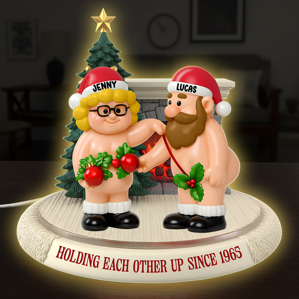 Old Santa Couple Holding Each Other Up personalized acrylic light box