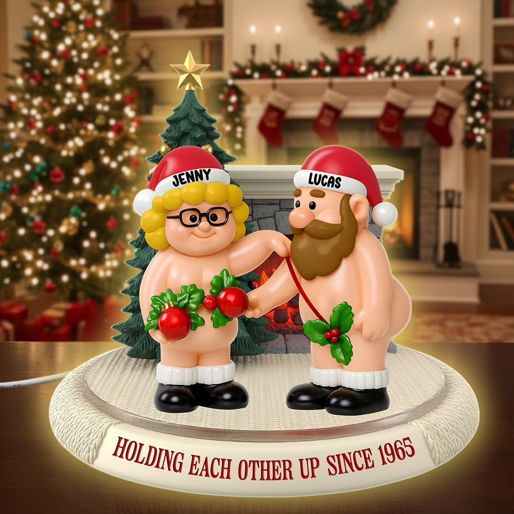Old Santa Couple Holding Each Other Up personalized acrylic light box