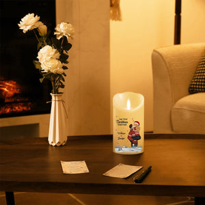 Our First Christmas Together personalized LED candle