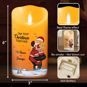 Our First Christmas Together personalized LED candle