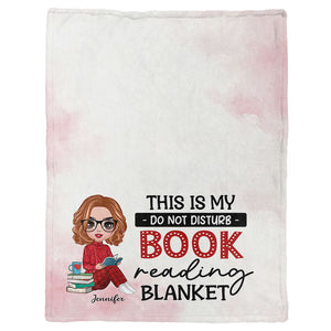 Doll Girl My Do Not Disturb book reading personalized fleece blanket