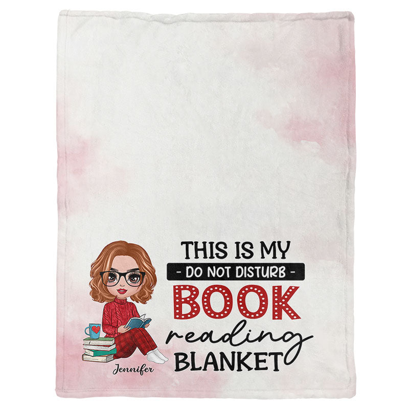 Doll Girl My Do Not Disturb book reading personalized fleece blanket