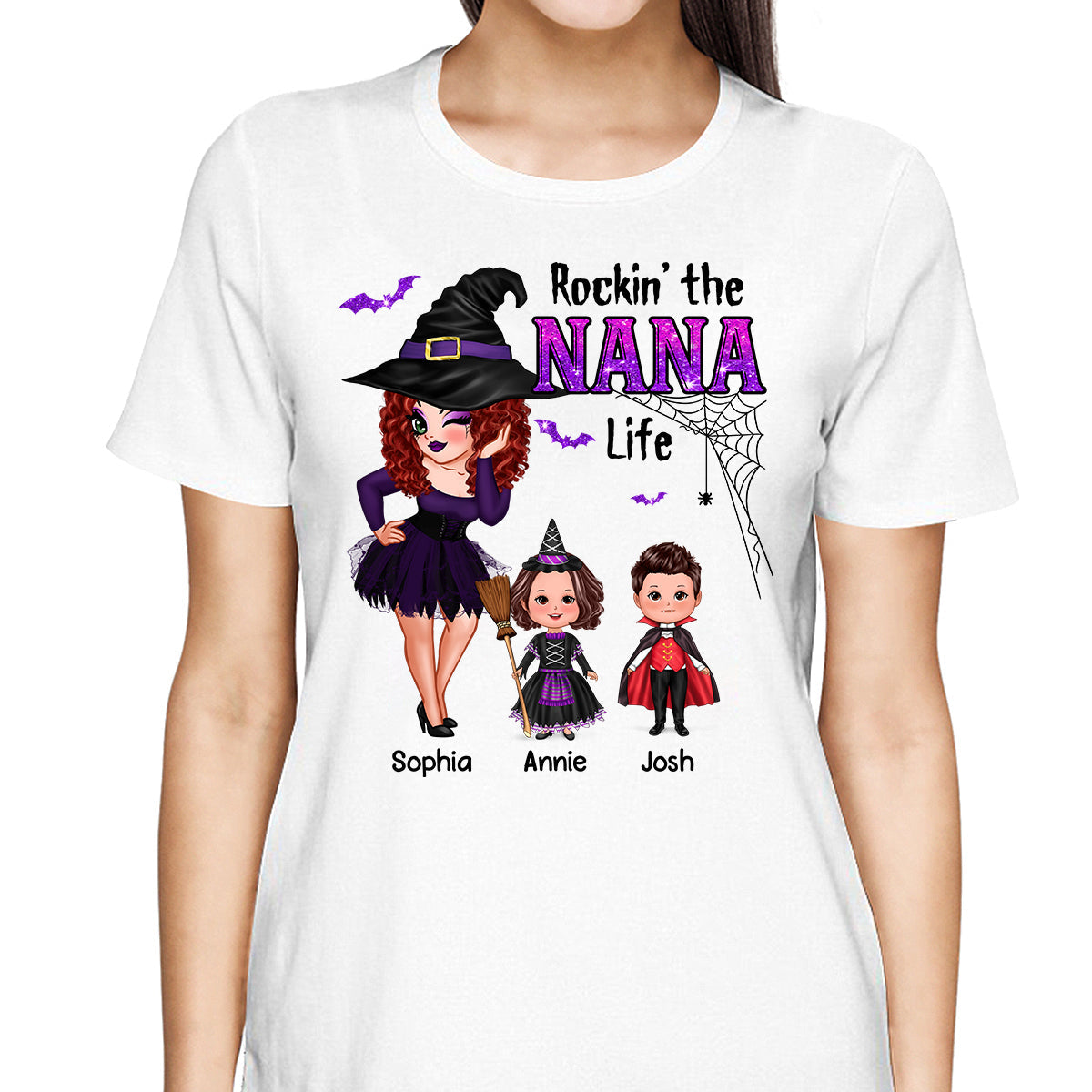 Pretty Woman Halloween Rockin The Grandma Mom Auntie Life - Personalized Shirt - Gift For Mom, Grandma