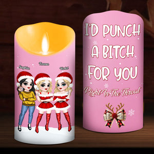 Punch Bitch personalized LED candle