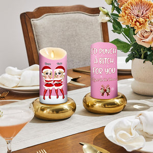 Punch Bitch personalized LED candle