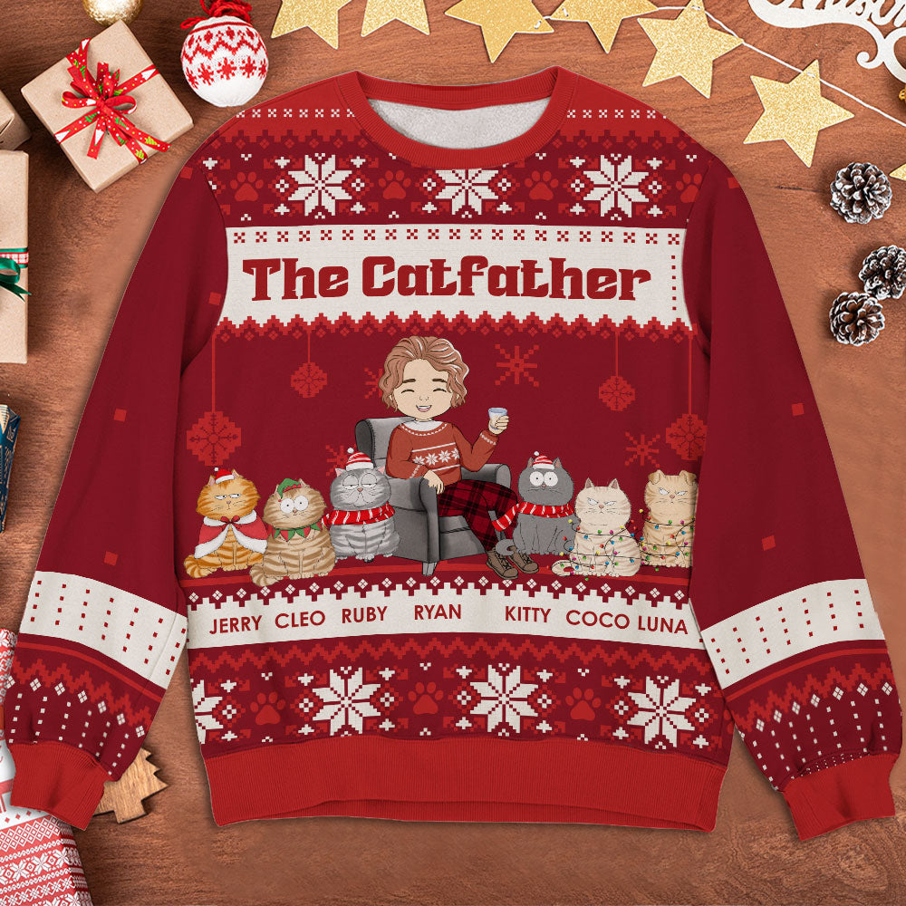 The Catparents Christmas - Personalized All-Over-Print Sweatshirt