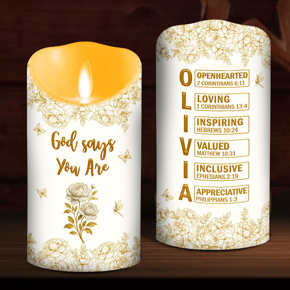 God Says You Are Bible - Personalized LED Candle
