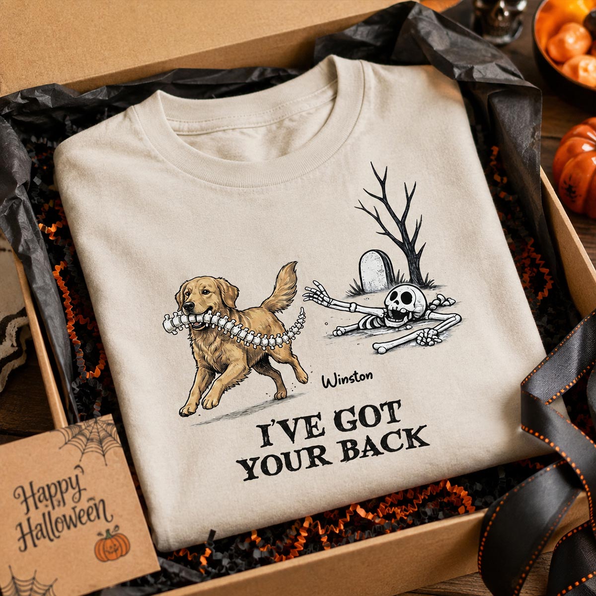 I've Got Your Back Custom Photo Dog Stealing Backbone - Personalized Shirt - Funny Halloween Costume For Dog Lovers