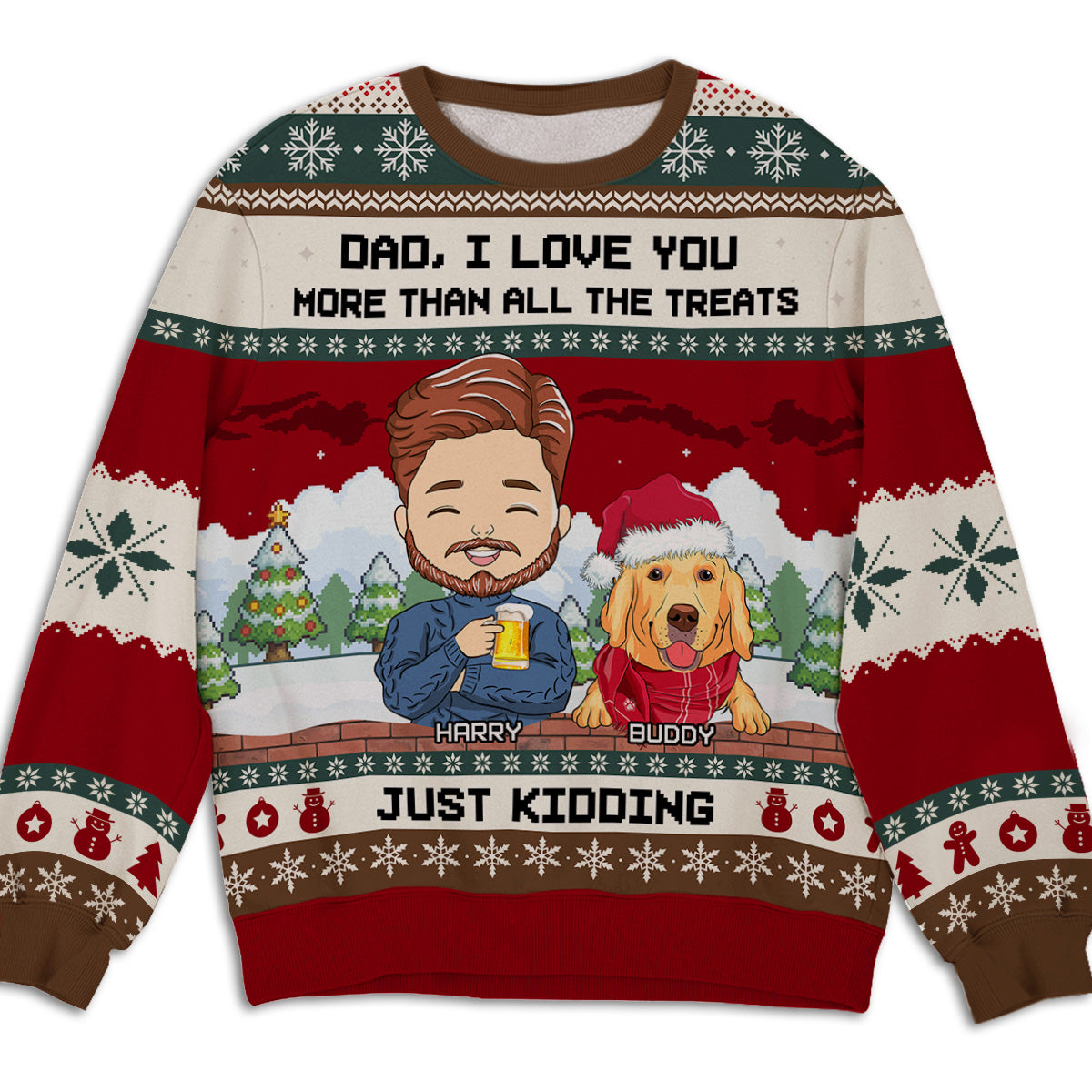 Just Kidding - Personalized All-Over-Print Sweatshirt