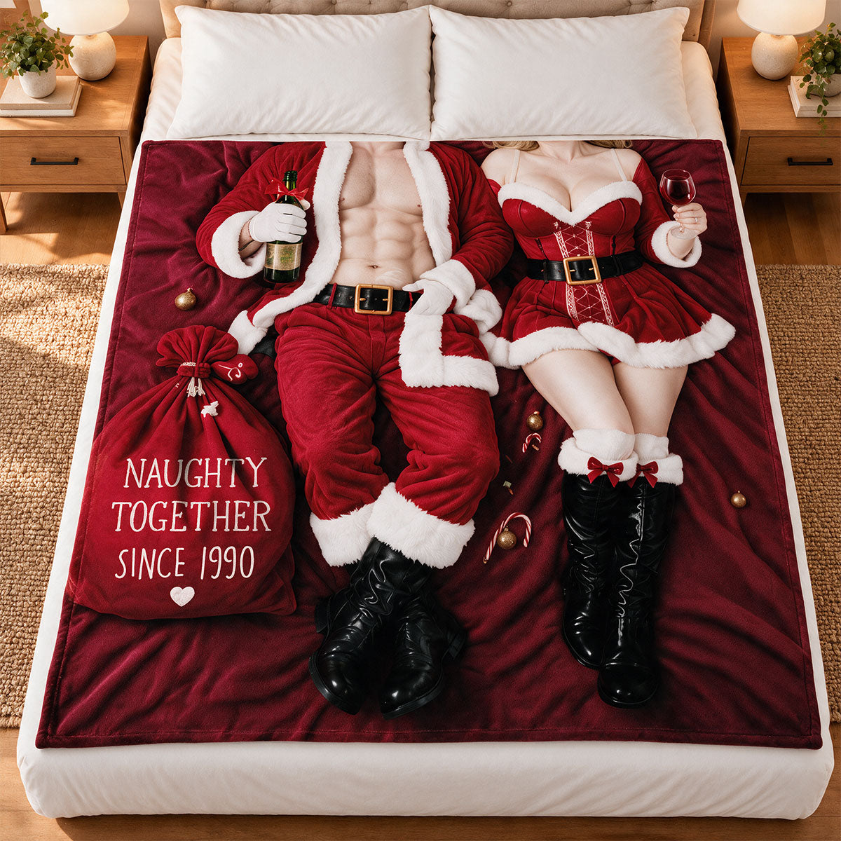 Funny Couple personalized fleece blanket
