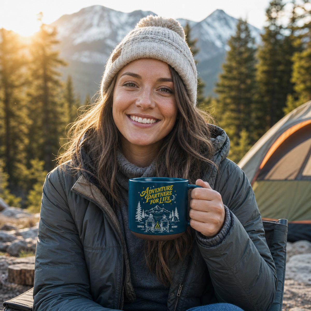 Partners In Every Adventure - Personalized Pottery Mug