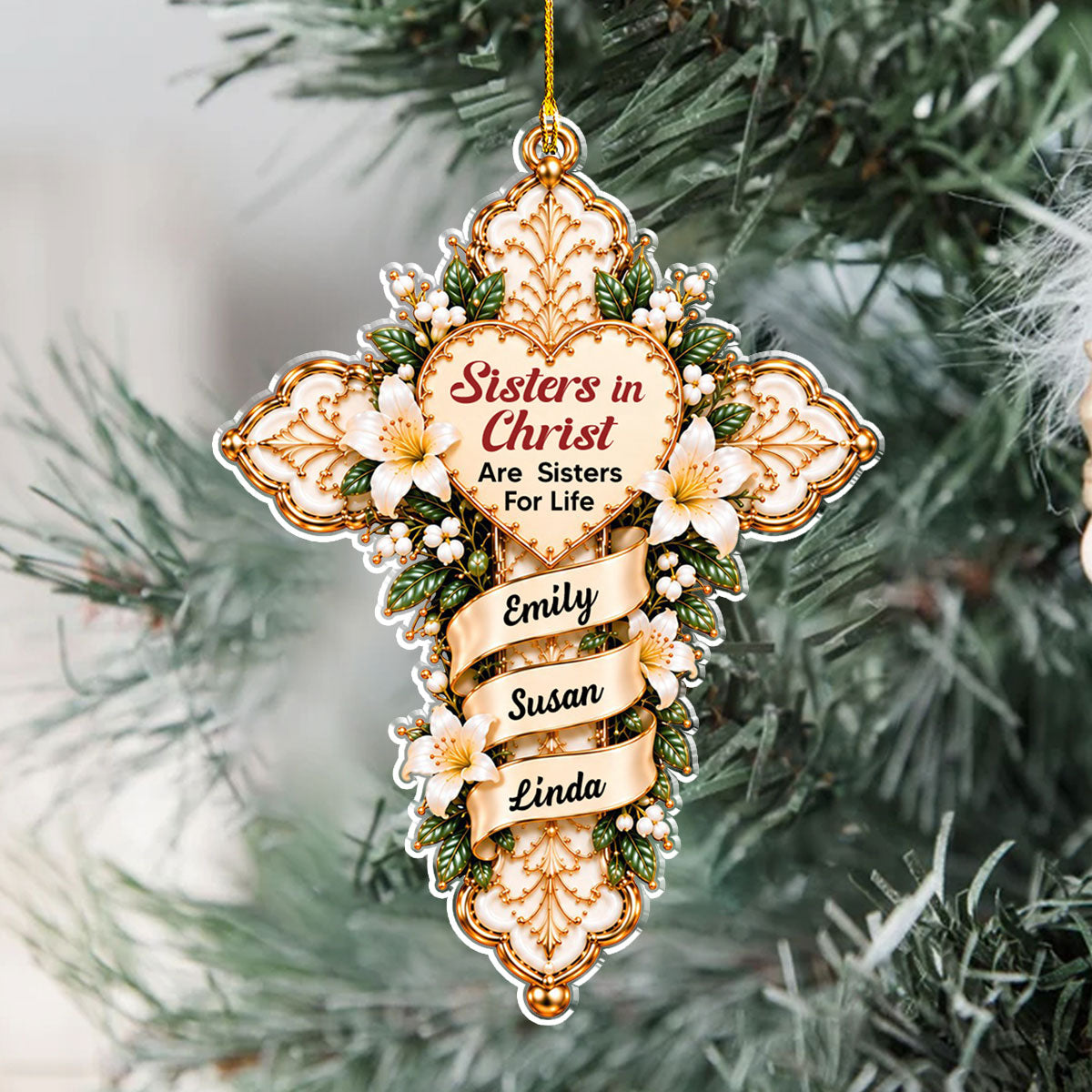 My Sisters In Christ ornament close up