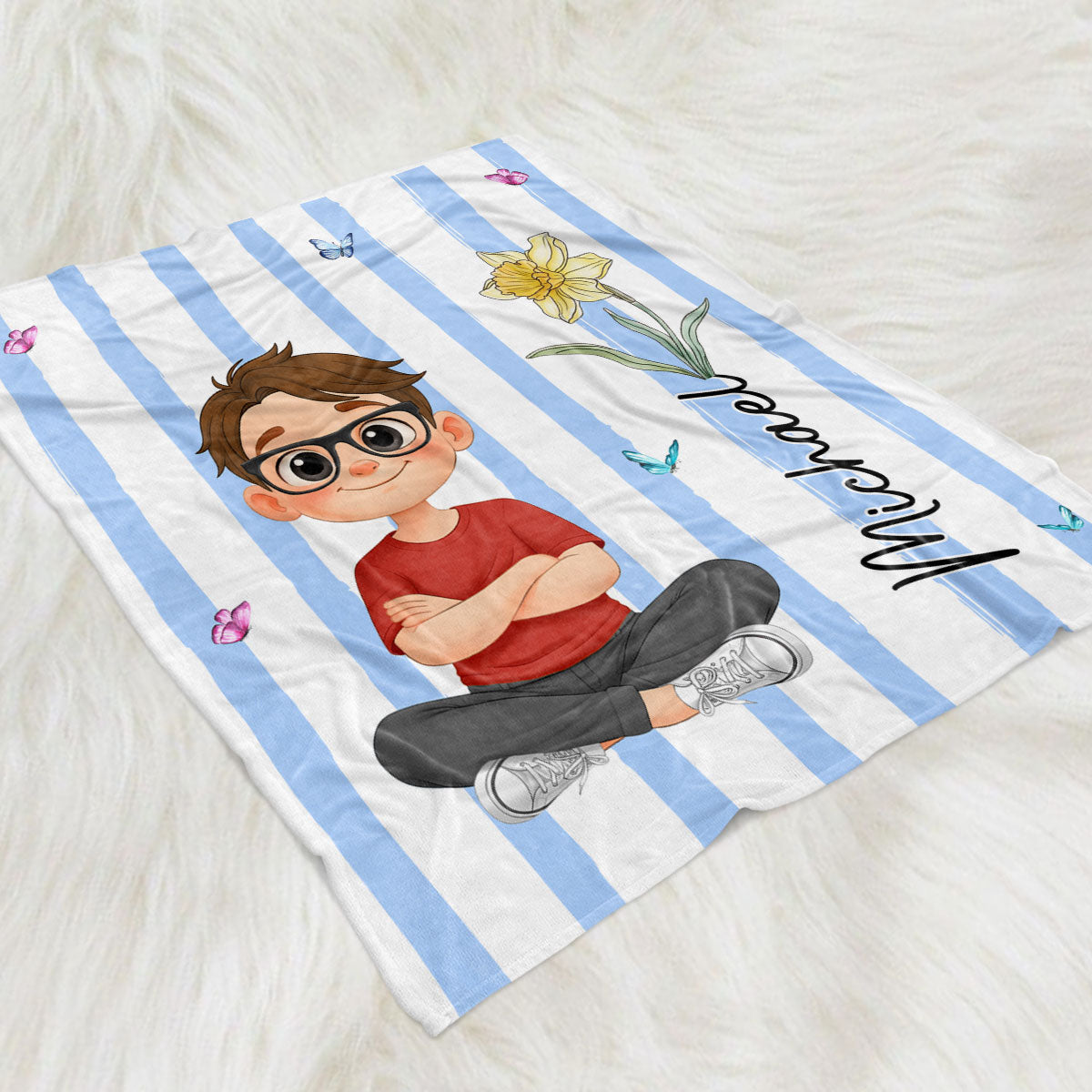 Floral Child - Personalized Fleece Blanket