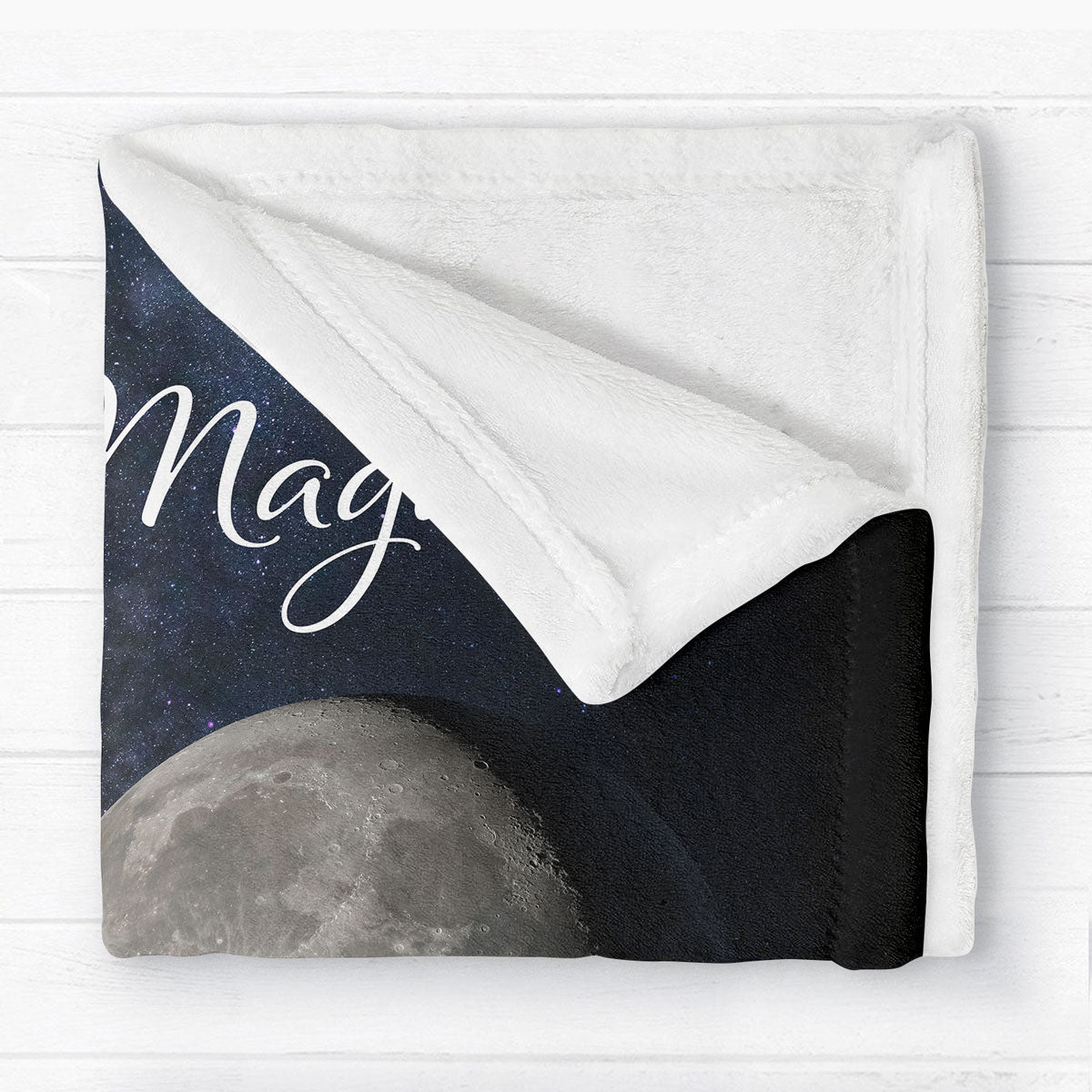 Lost Loved One Moon Phase Art Memorial - Personalized Fleece Blanket