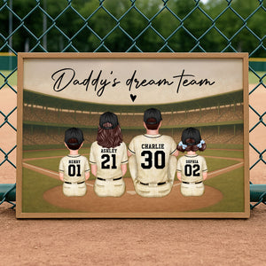 Retro Vintage Baseball Family Dream Team personalized poster