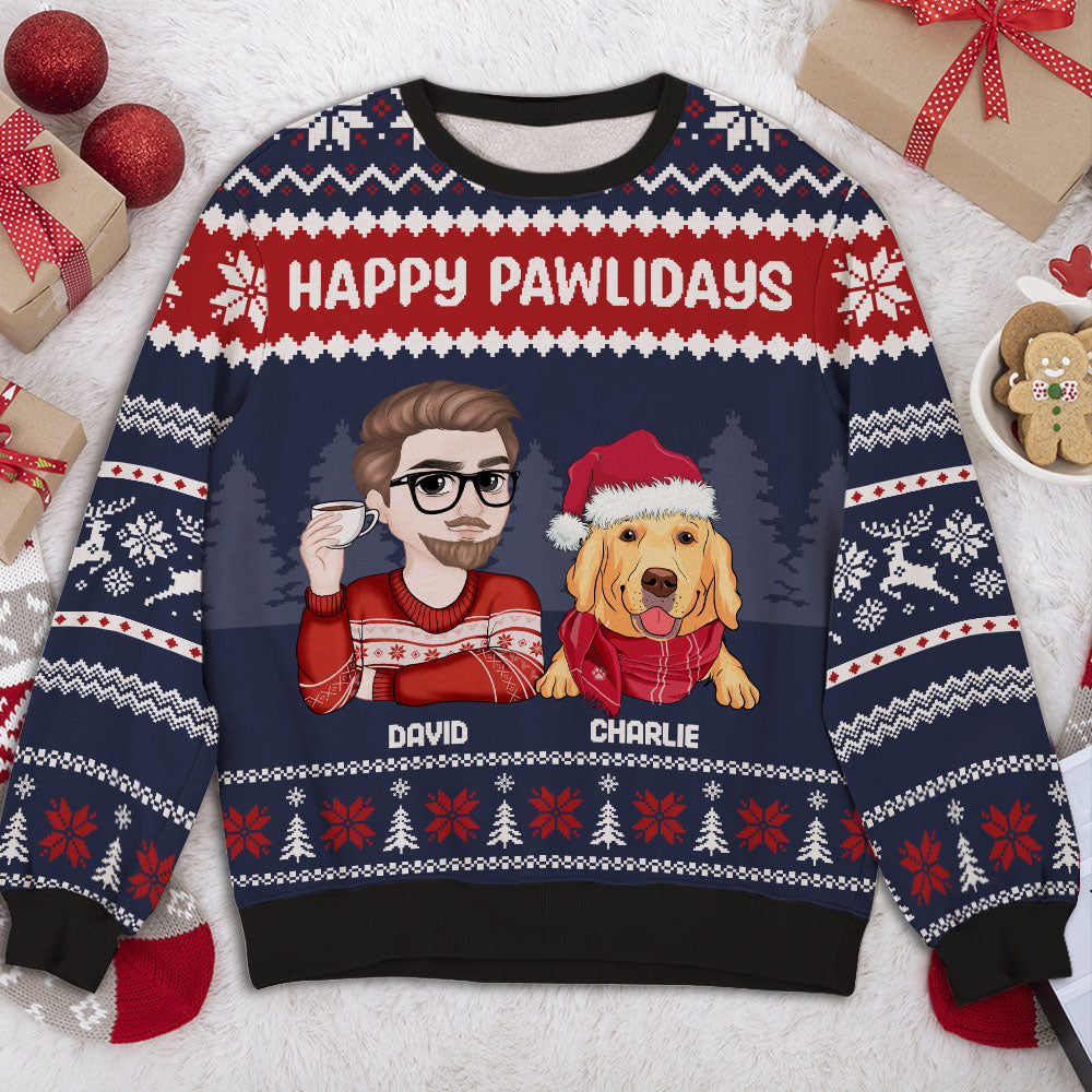 Lovely Dog Mom Dad Christmas - Personalized All-Over-Print Sweatshirt