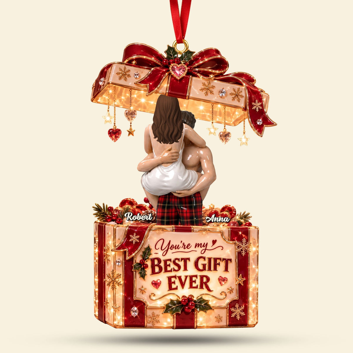 Romantic Best Gift Ever personalized acrylic ornament
