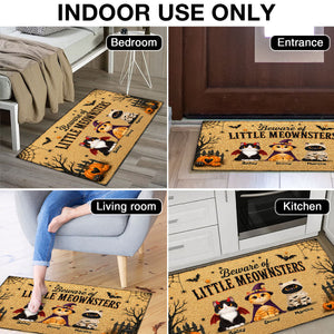 Spooky Halloween Beware of Little Cats Meownsters - Personalized Doormat - Halloween Gift For Cat Lovers, Halloween Decor