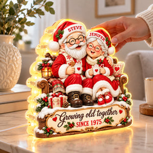 Santa Couple light box home decor