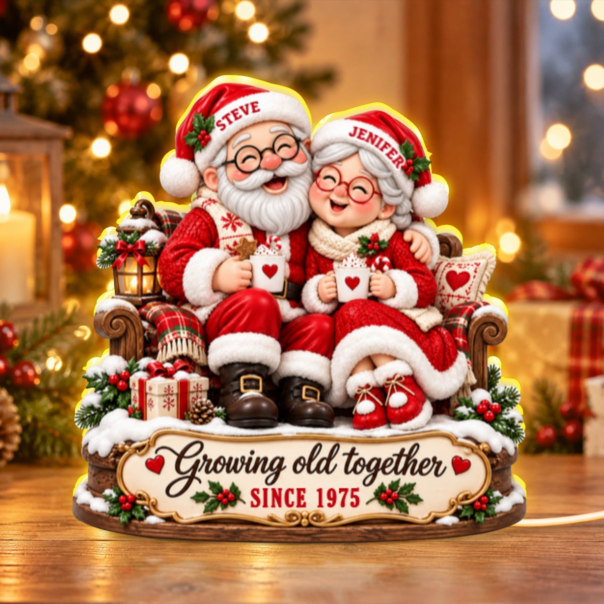 Santa Couple Growing Old Together light box preview