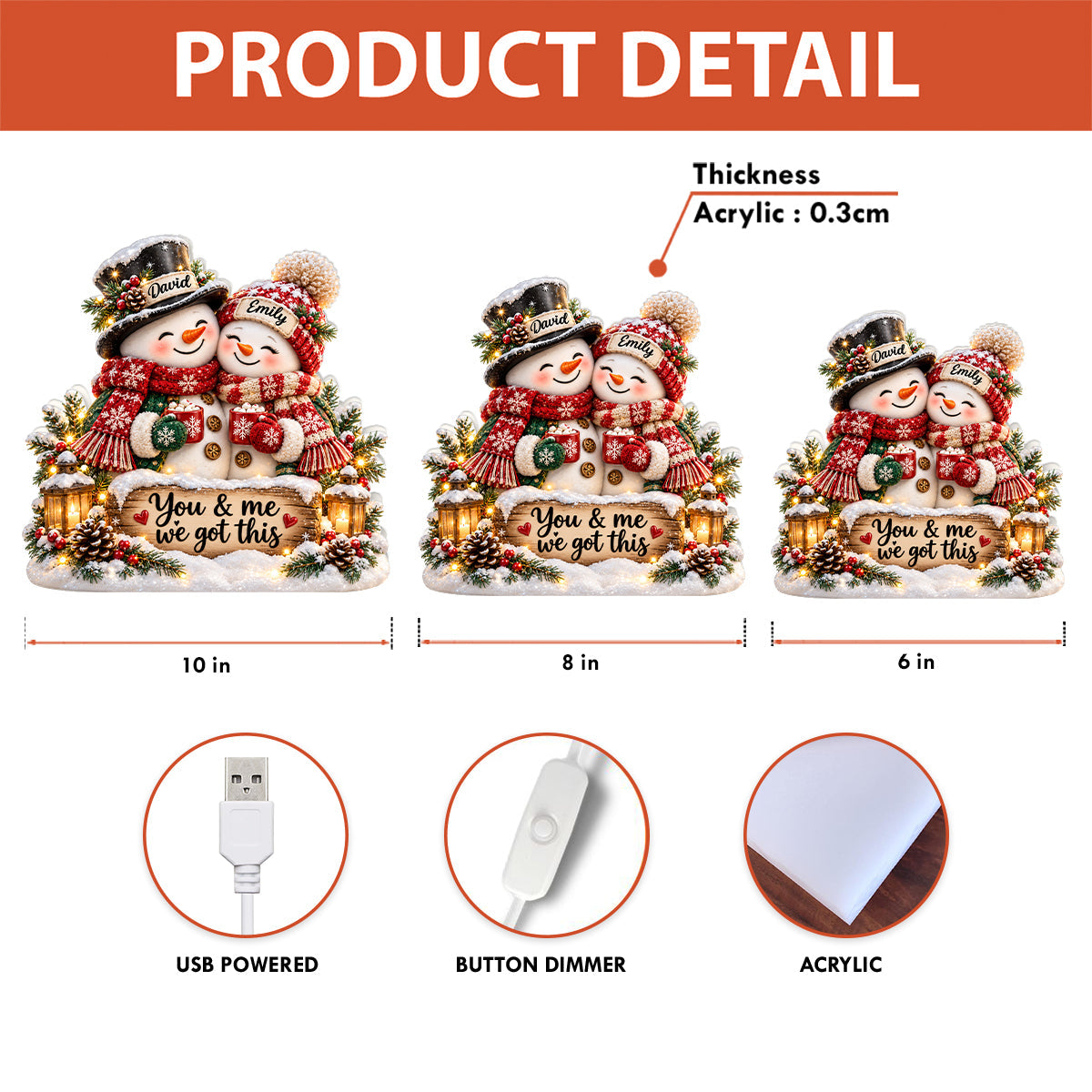 Light box sizes and details