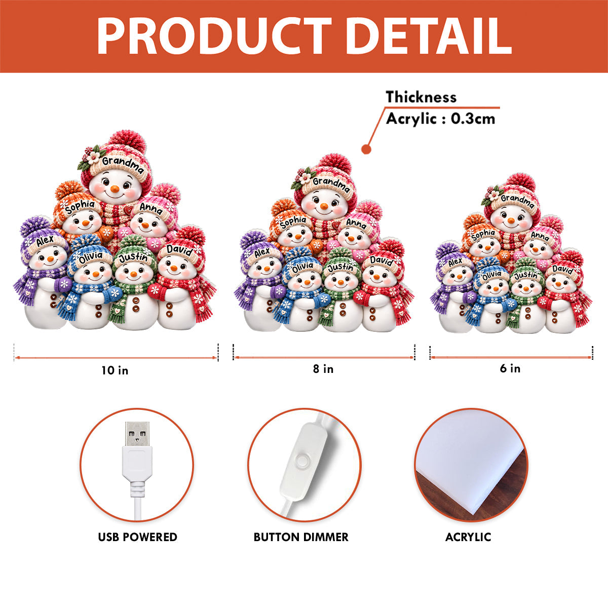 Light box sizes and details