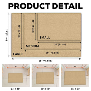 Doormat size chart and product detail